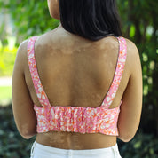 Pink floral crop top