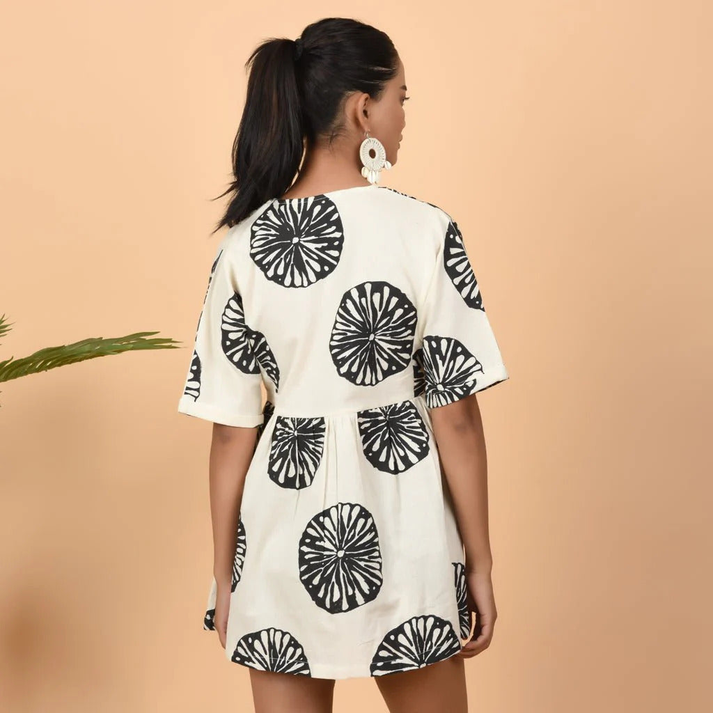 Atulyakala Mystic Mini Dress - hand block printed cotton