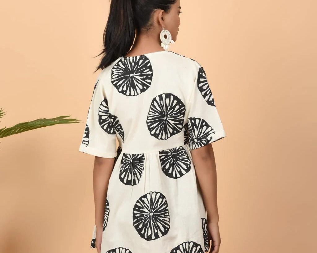 Atulyakala Mystic Mini Dress - hand block printed cotton