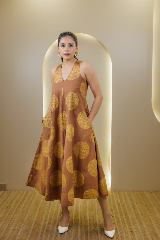 Golden Tamaya Anarkali Dress