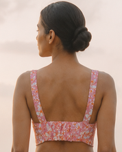 Pink floral crop top