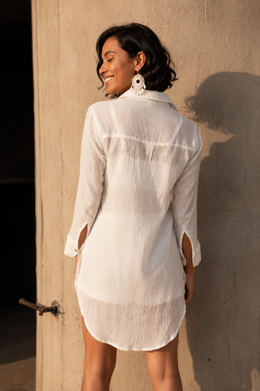 White co-ord set with shirt