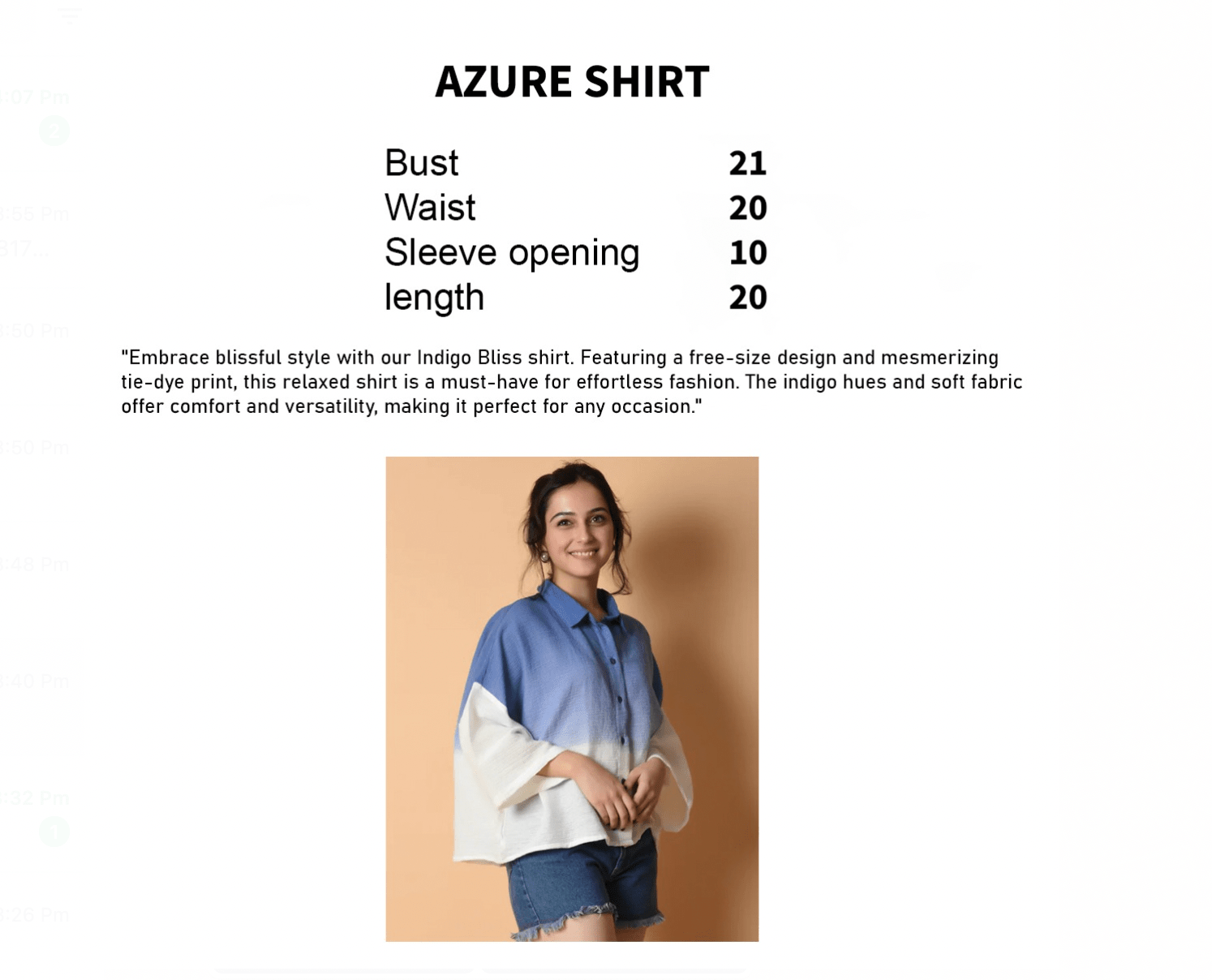 AZURE SHIRT - Atulyakala