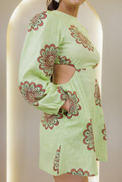 Bird Song Backless Mini Dress - Atulyakala