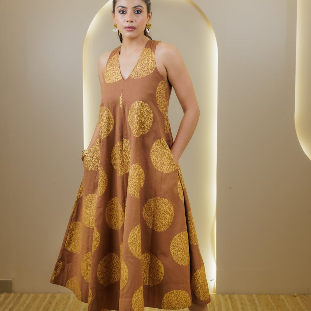Golden Tamaya Anarkali Dress - Atulyakala