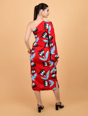 Gulmohar Knot Dress Midi Dress - Atulyakala