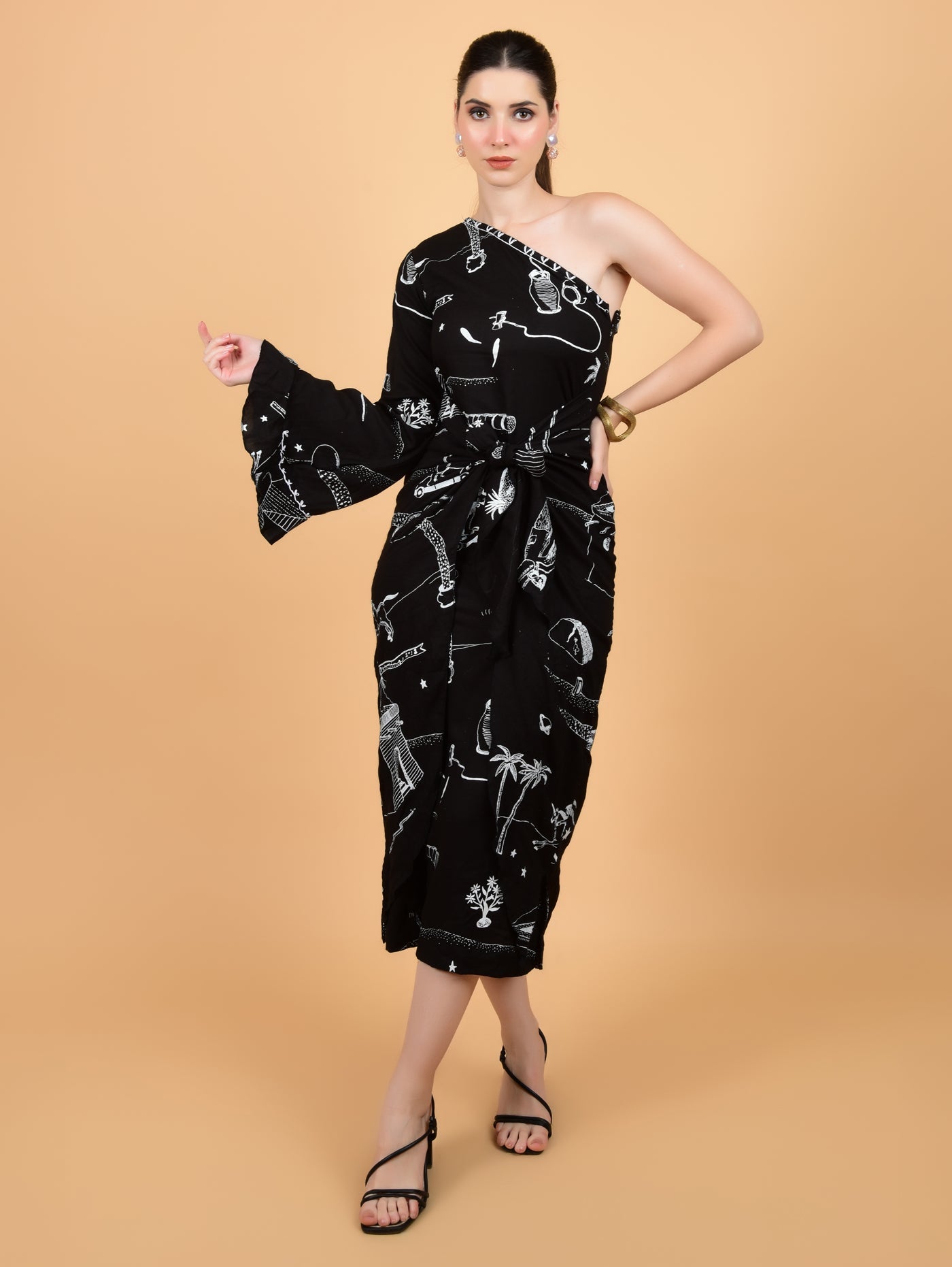 La Verna Knot dress Midi Dress - Atulyakala