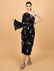 La Verna Knot dress Midi Dress - Atulyakala