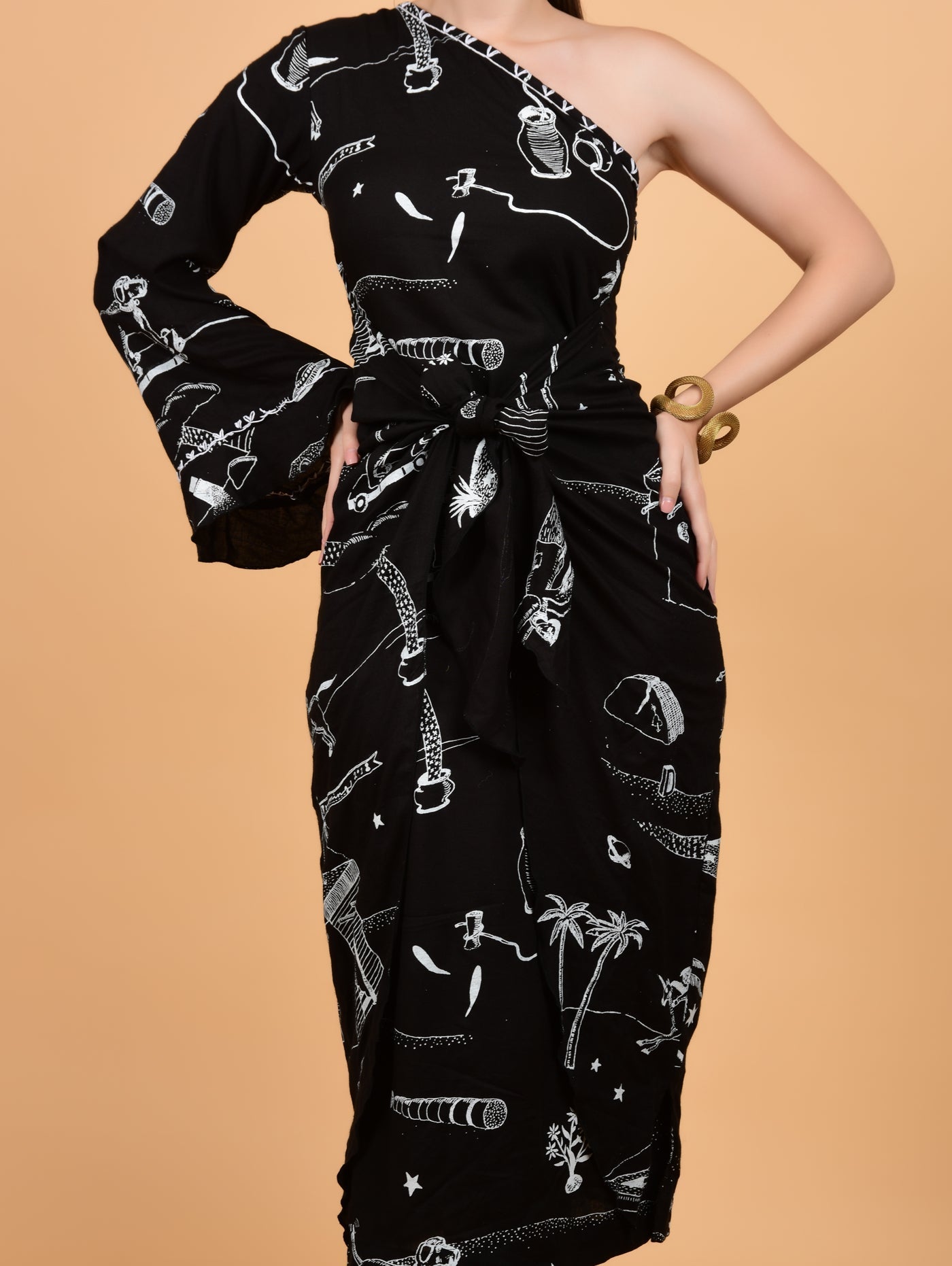 La Verna Knot dress Midi Dress - Atulyakala