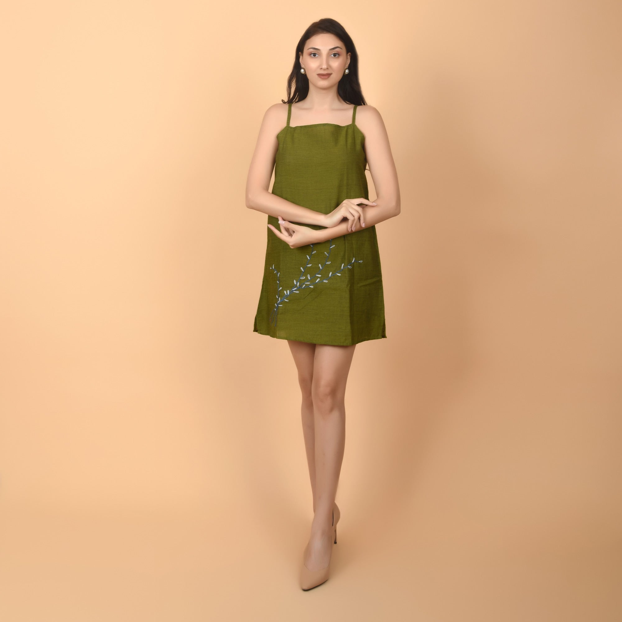 Serene Meadow Dress Short Dress - Atulyakala