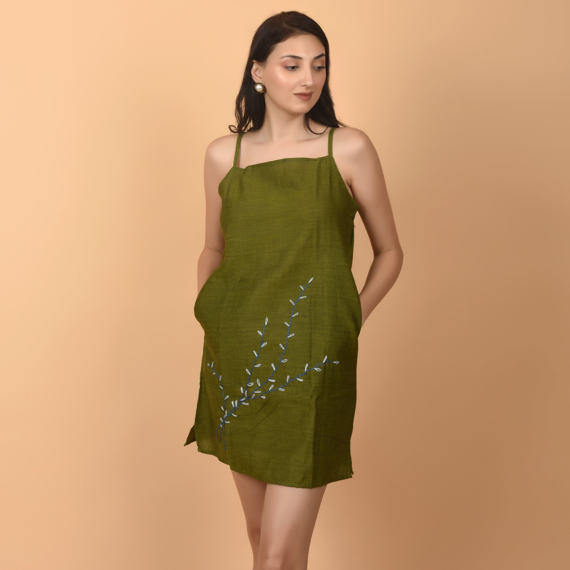 Serene Meadow Dress Short Dress - Atulyakala