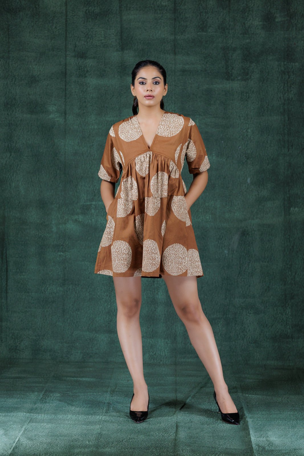 Tamaya Short Sleeve Mini Mini Dress - Atulyakala