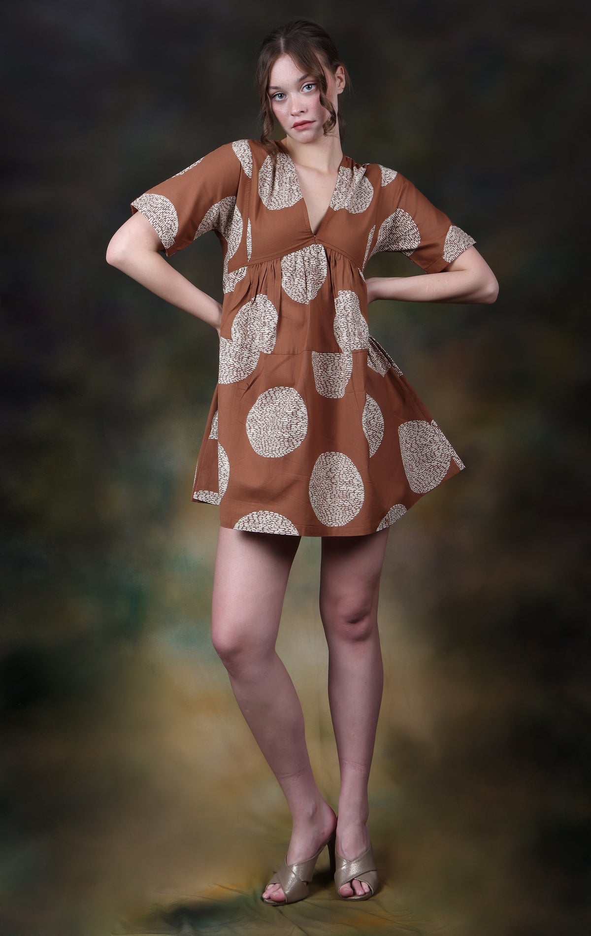 Tamaya Short Sleeve Mini Mini Dress - Atulyakala