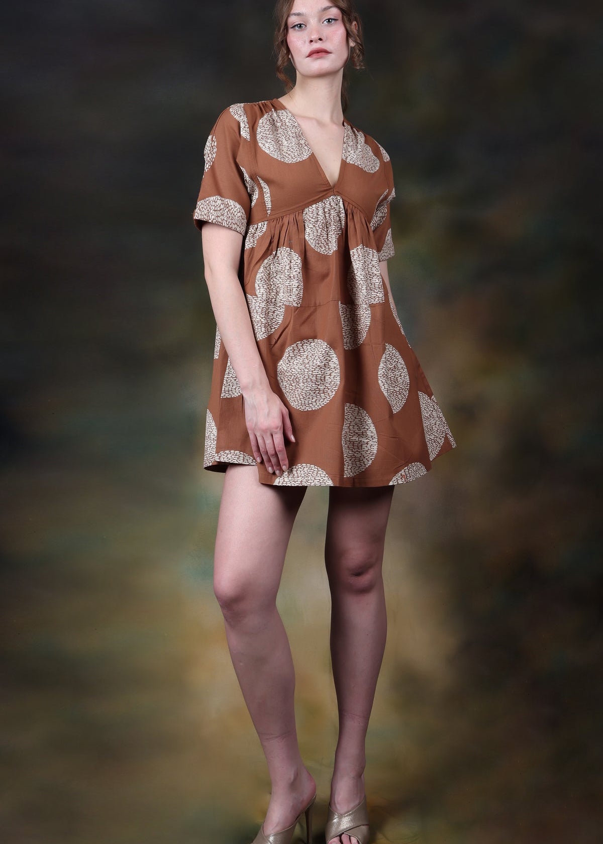 Tamaya Short Sleeve Mini Mini Dress - Atulyakala