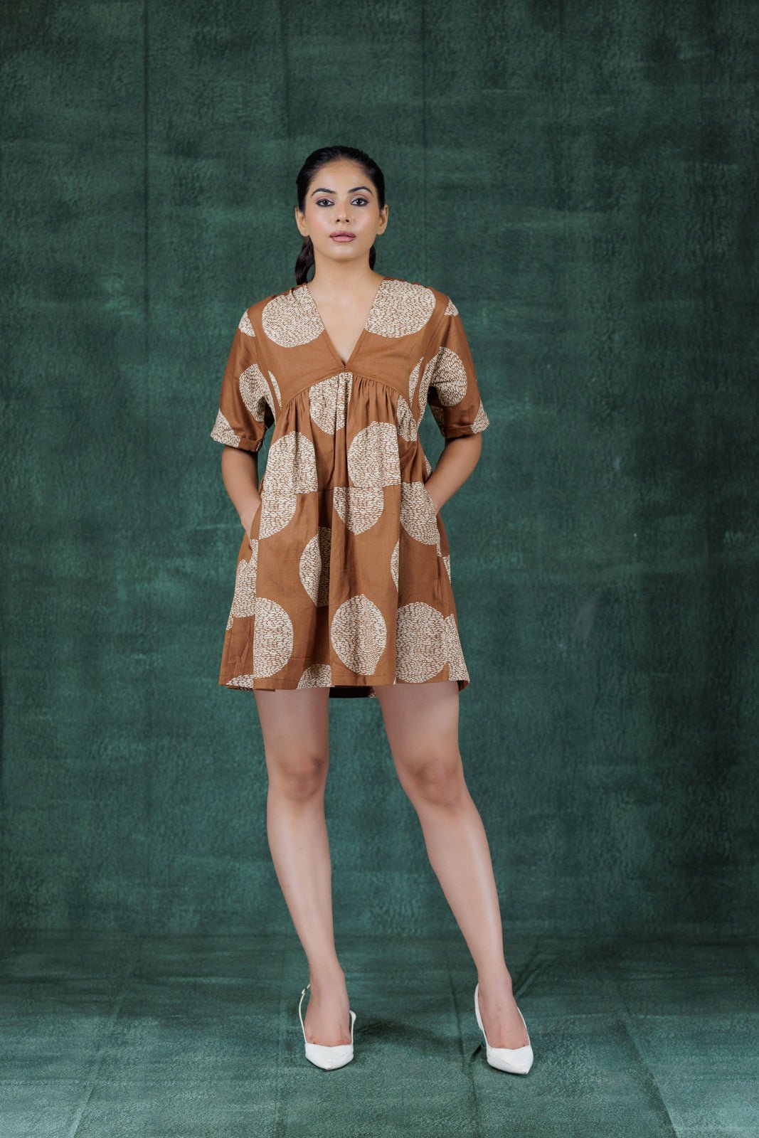Tamaya Short Sleeve Mini Mini Dress - Atulyakala