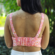 Pink floral crop top