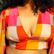 Colourful checkered crop top - Atulyakala