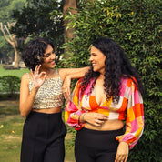 Colourful checkered crop top - Atulyakala