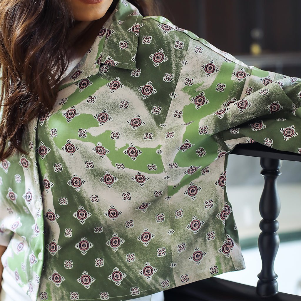 Green patterned shirt - Atulyakala