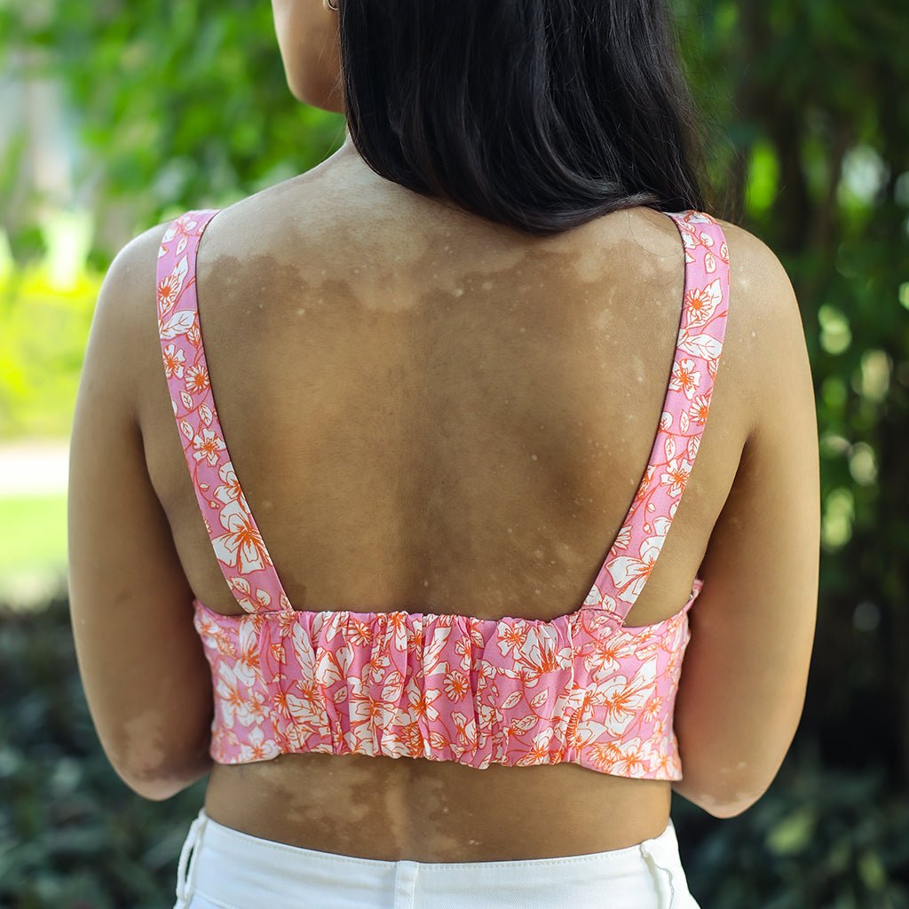 Pink floral crop top - Atulyakala