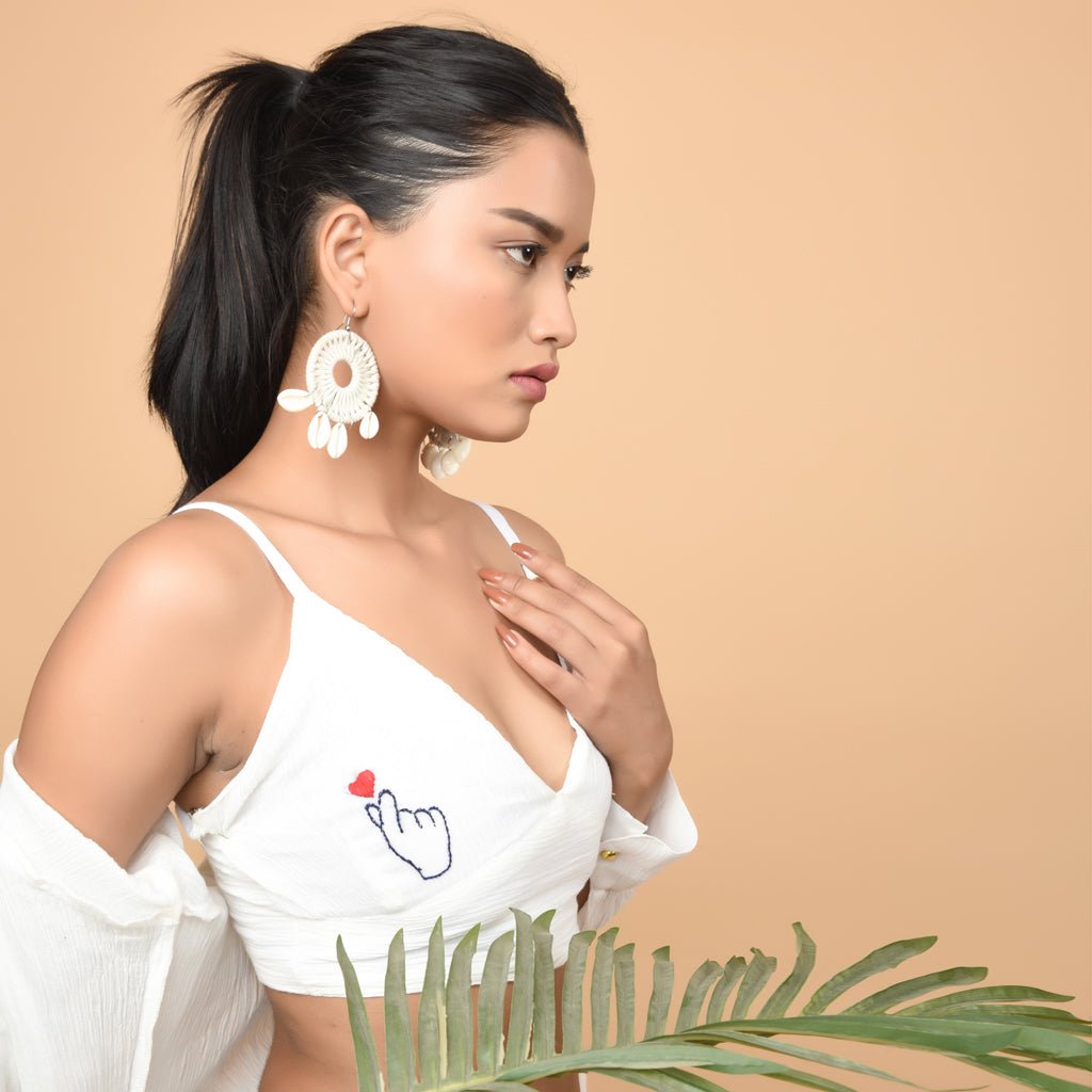 White co - ord set with shirt - Atulyakala