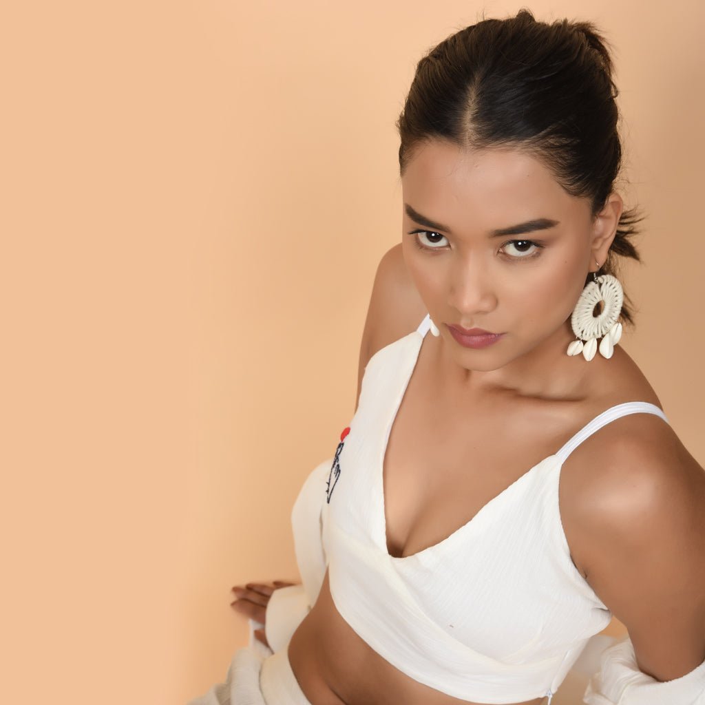 White co - ord set with shirt - Atulyakala